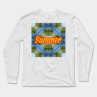 Summer Palm Treee Pattern Long Sleeve T-Shirt